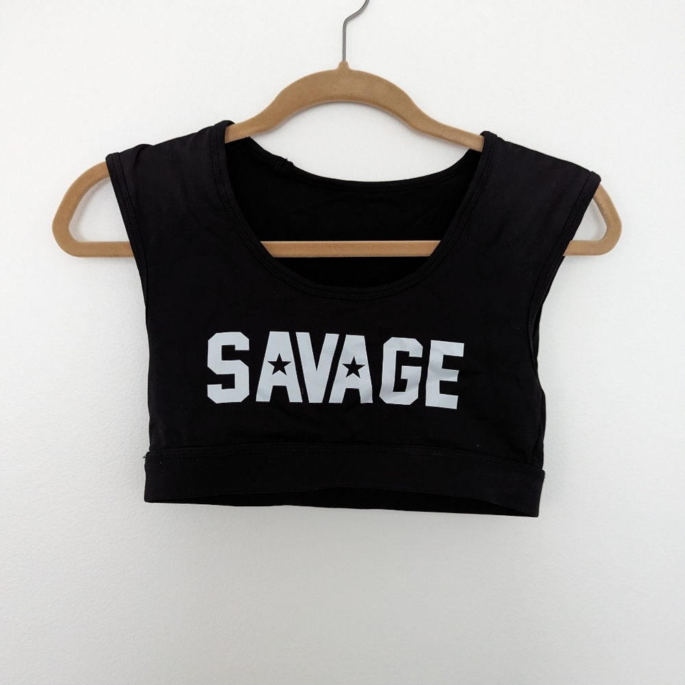 Savage crop tee sports bra
